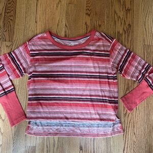 Pilcro Boxy Long Sleeve Striped Tee